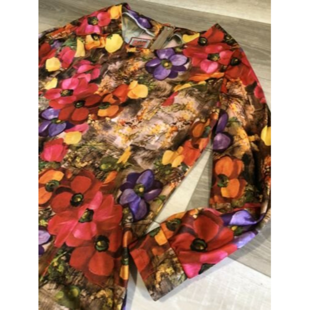 Vintage Handmade 1970s Bohemian Floral Print Long Sleeve Maxi Dress Hippie L - Picture 8 of 9